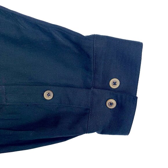 Men’s Cypress Grove Silk/Cotton Blend Long Sleeve Button Down Shirt, Black XXL - Picture 7 of 8